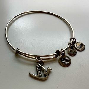 Alex n Ani silver bangle bracelet with bird charm